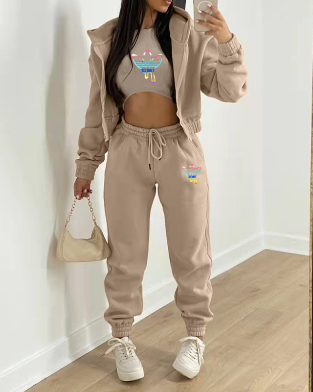 Wholesale Sporty  3 Piece Set Women Wholesale Causal Pant Set S-XXL