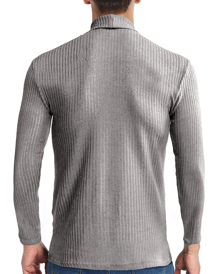 Solid Color Long Sleeve Men's Fall Winter Sweater White Black Gray Green Wine Red Coffee S-2XL