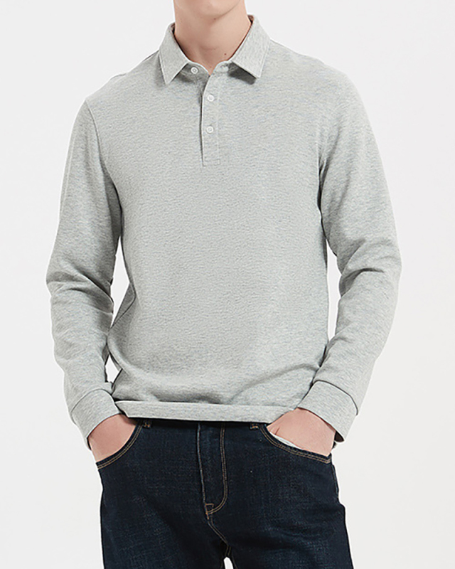 Long Sleeve Polo Color Cotton Solid Color Business man Pullover Sweaters White Black Gray Blue Coffee Yellow Green S-4XL