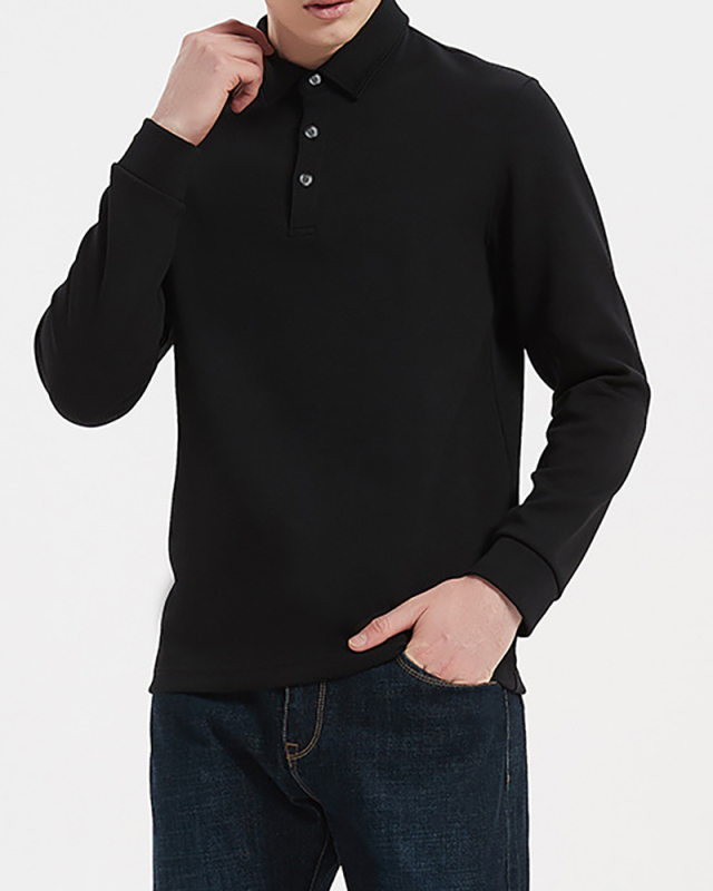 Long Sleeve Polo Color Cotton Solid Color Business man Pullover Sweaters White Black Gray Blue Coffee Yellow Green S-4XL