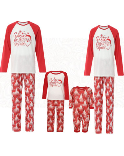 Red Family Sleepwear  Christmas Family House Wear Mom Dad Children Kids Costume