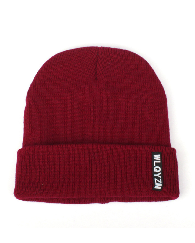 Fashion Basic Solid Color Autumn Woolen Knitting Cap Hat Red Blue Black Gray