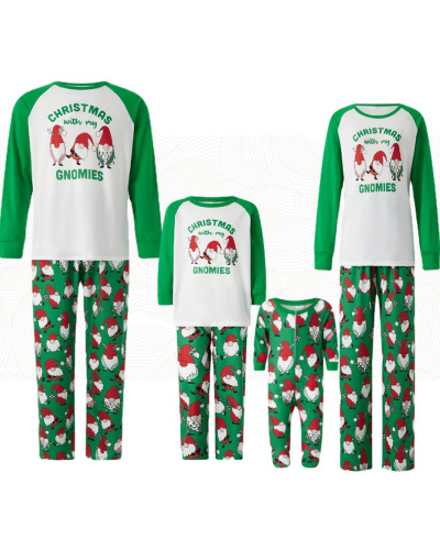 Green Family Sleepwear  Christmas Family House Wear Mom Dad Children Kids Costume