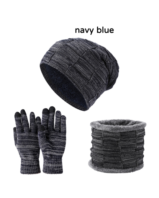 3PCS  Set Wholesale Unisex Beanie Hat Scarf Set