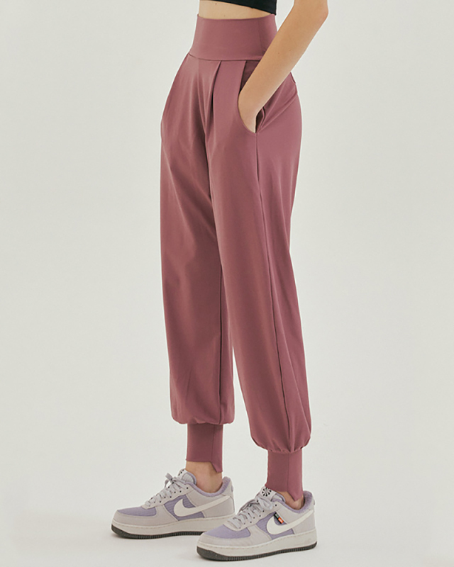 Women High Waist Quick Dry Running Sports Activewear Trousers Gray Green Red S-L