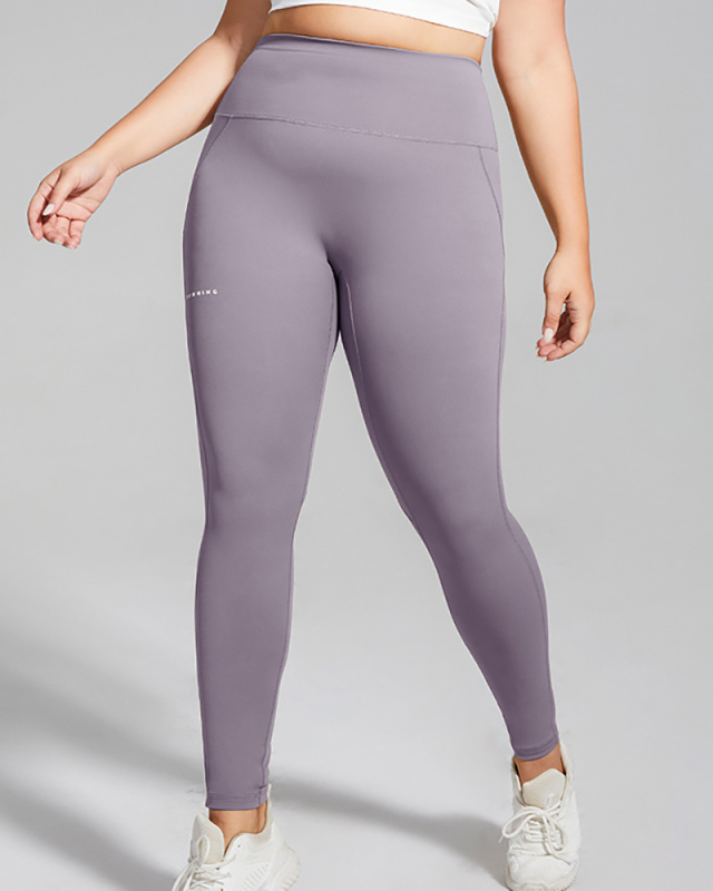 Women High Waist Slim Quick Dry Fitness Plus Size Yoga Purple Light Blue Light Coffee Black XL-4XL