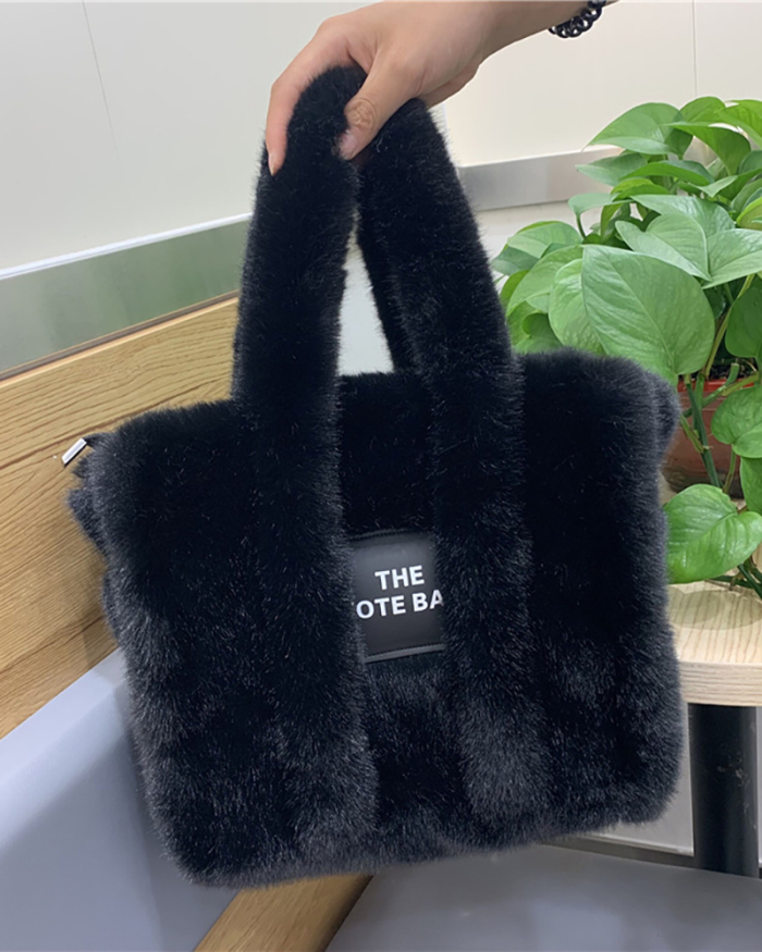 Women Autumn Winter New Type Imitation Fur Large -capacity Tote Bag