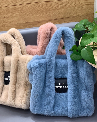 Women Autumn Winter New Type Imitation Fur Large -capacity Tote Bag