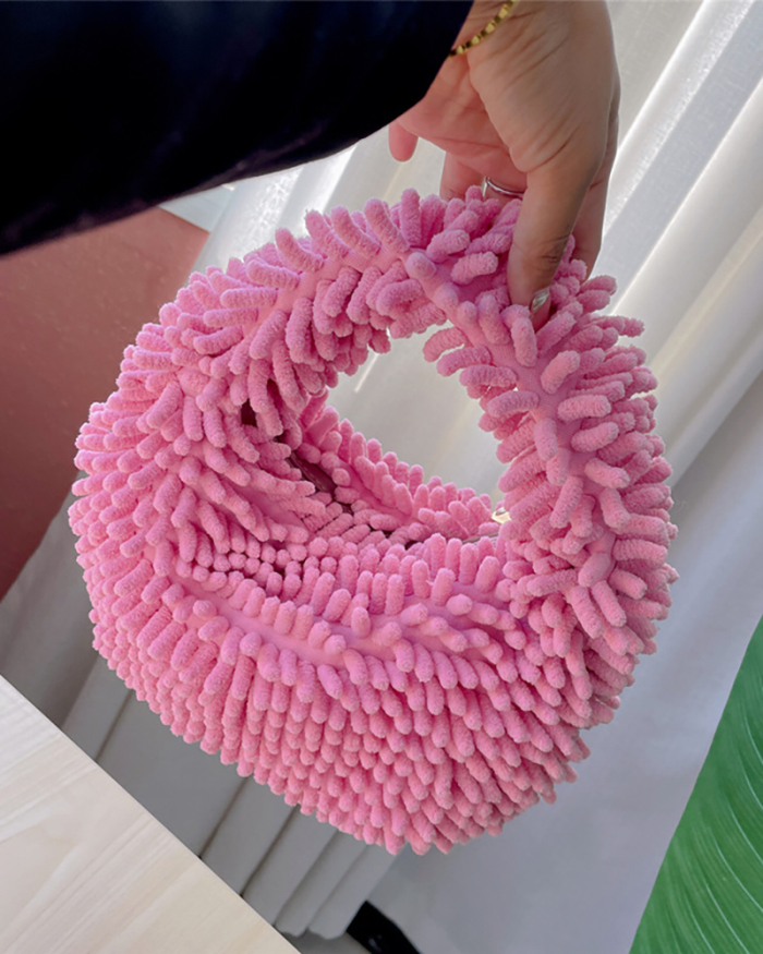 New Popular Candy Color Multicolor Offer Cute Plush Handbag One Size