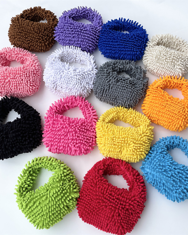New Popular Candy Color Multicolor Offer Cute Plush Handbag One Size