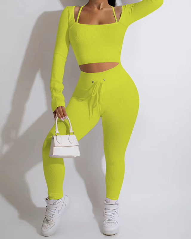 Solid Color Women New Two Piece Pant Set S-XL