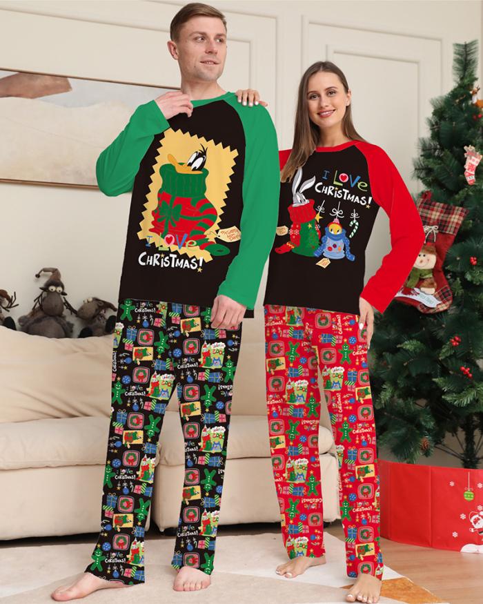 Cute Printed Merry Christmas Family Pajamas