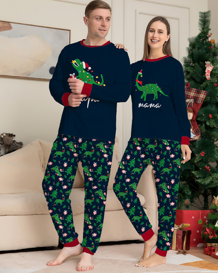 Wholesale Cute Printed Dinosaurs Family Pajamas