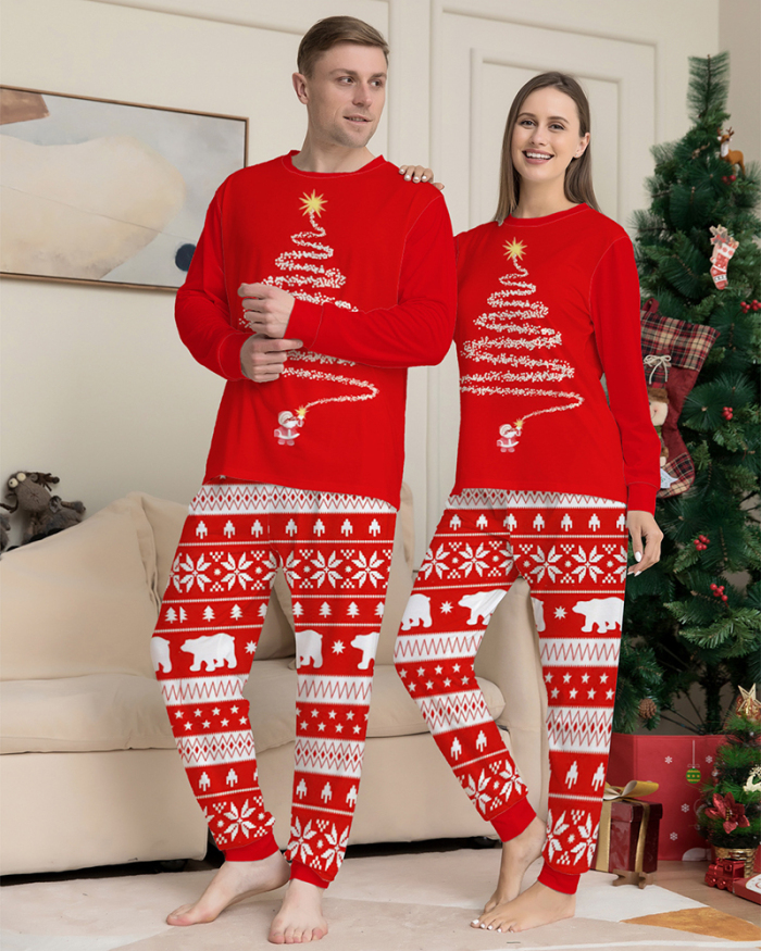 Wholesale Reindeer Printed Family Christmas Pajamas