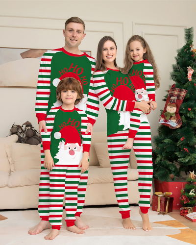Hot Sale Santa Claus Striped Family Home Wear