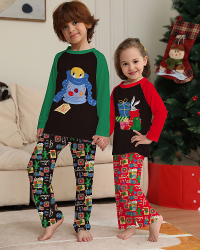 Cute Printed Merry Christmas Family Pajamas