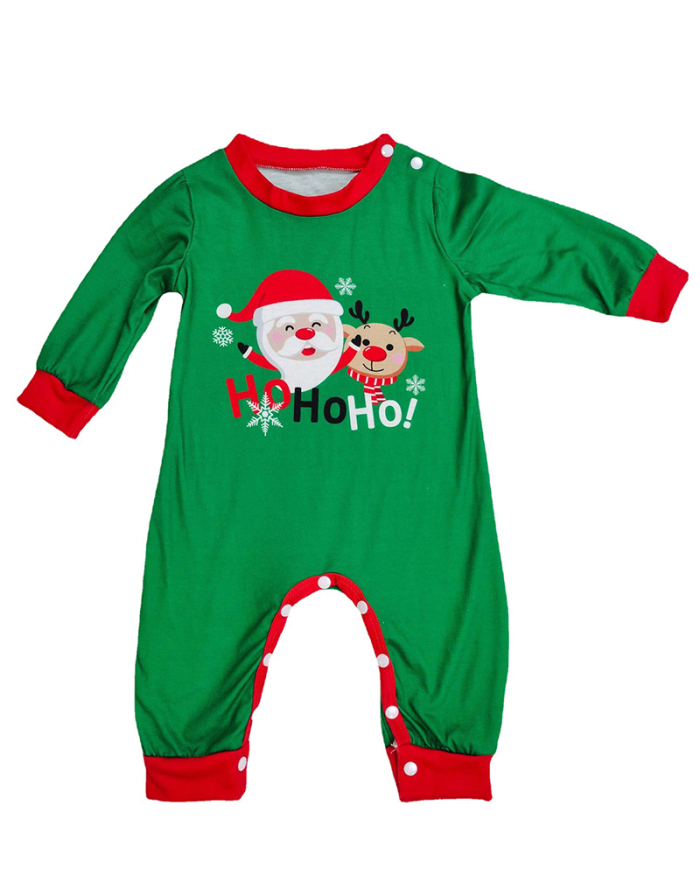 HOHOHO Christmas Santa Claus Printed Family Pajamas