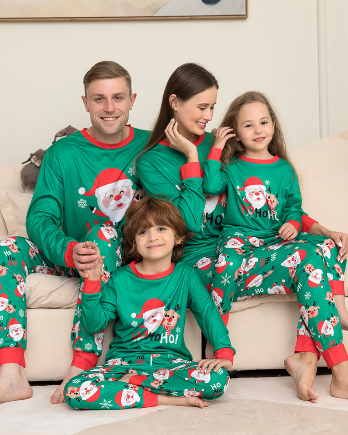 HOHOHO Christmas Santa Claus Printed Family Pajamas