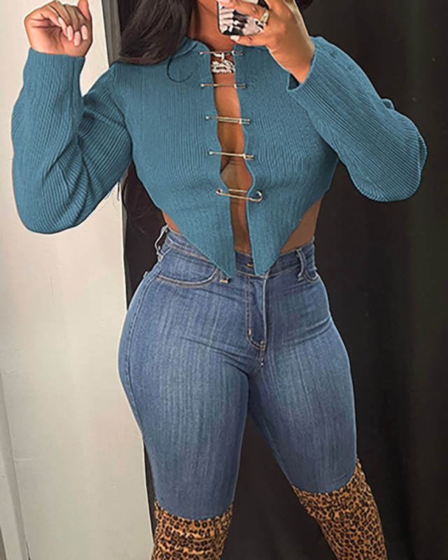 Women New Solid Color Slim Long Sleeve Hollow Out Knit Sweater Black Blue Apricot Coffee S-XL