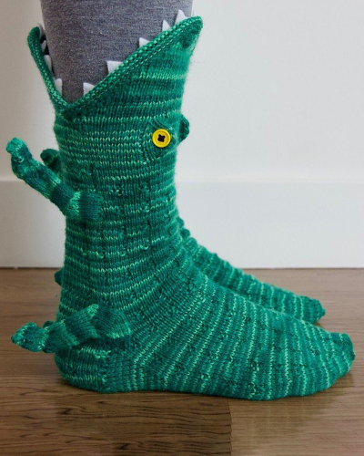 Animal Cute Knit Crocodile Socks Crocodile Shark Dinosaur Chameleon