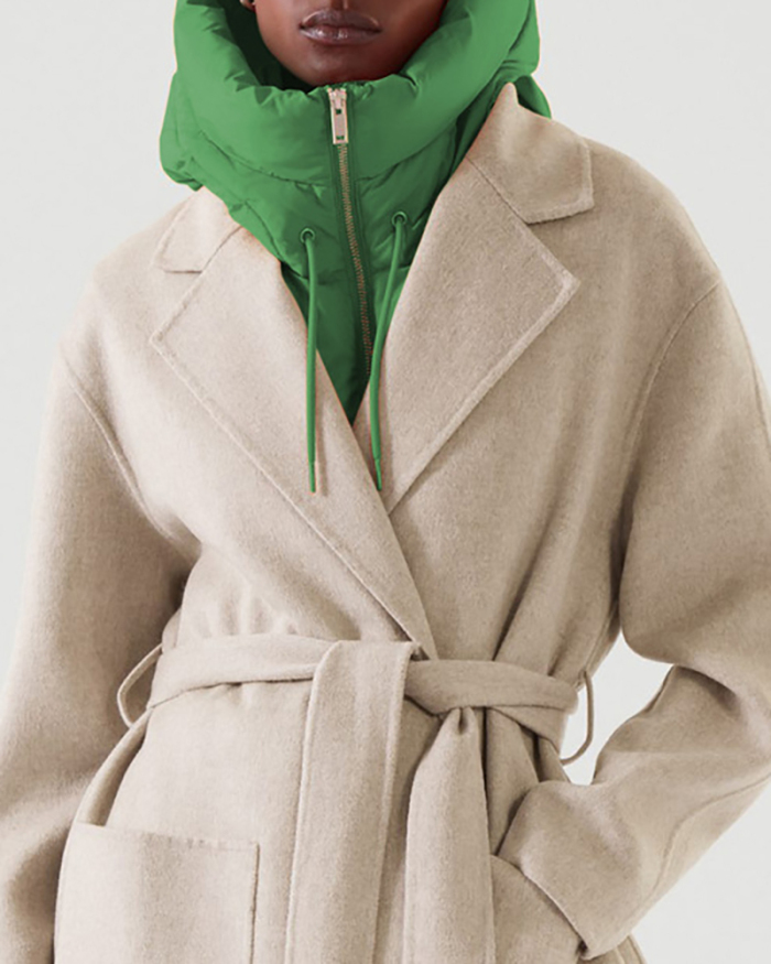 Fashion Women Small Waistcoat Hooded Black Beige Green Blue Orange Rosy S-3XL