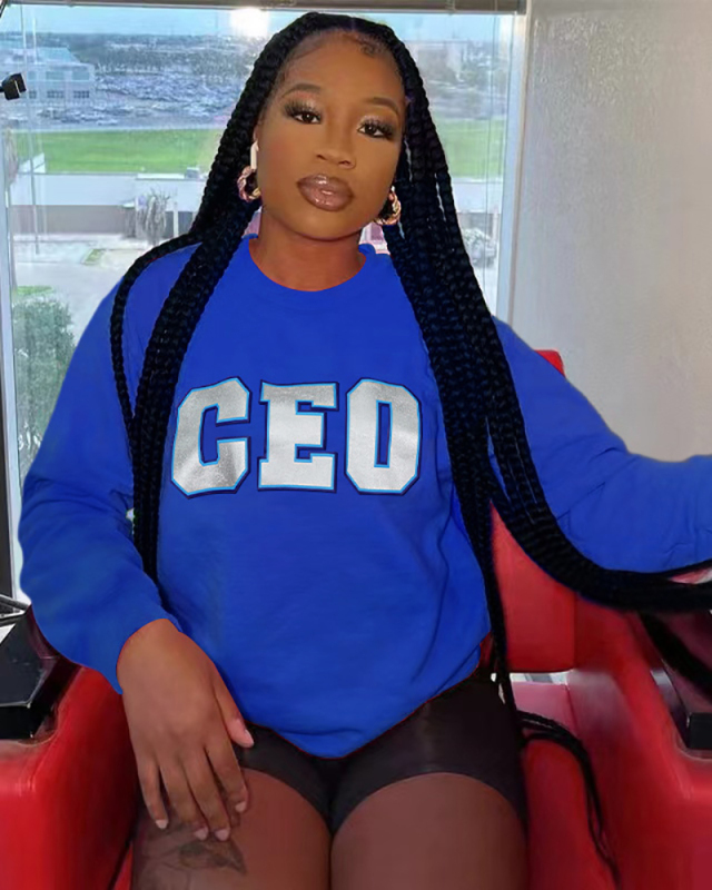 Letter Printed Loose Style Women  Fashion Sweatshirt S-XL