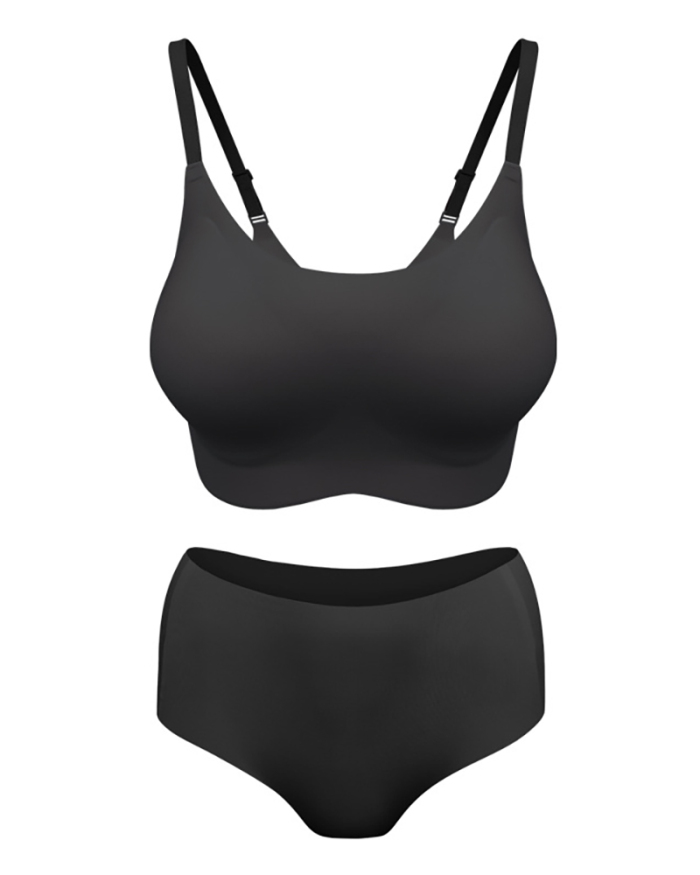 Soft Seamless Fit Body Lightweight Comfortable Underwear Sets Nude Skin Grey Blue Black M-2XL