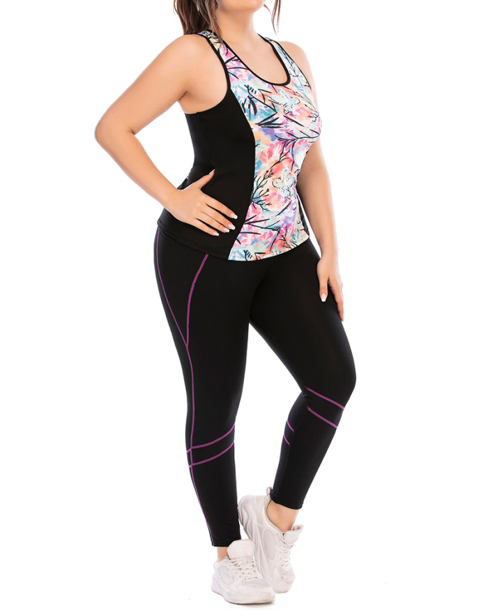 Hot Sale Sports Vest Slim Running Leggings Plus Size Yoga L-3XL