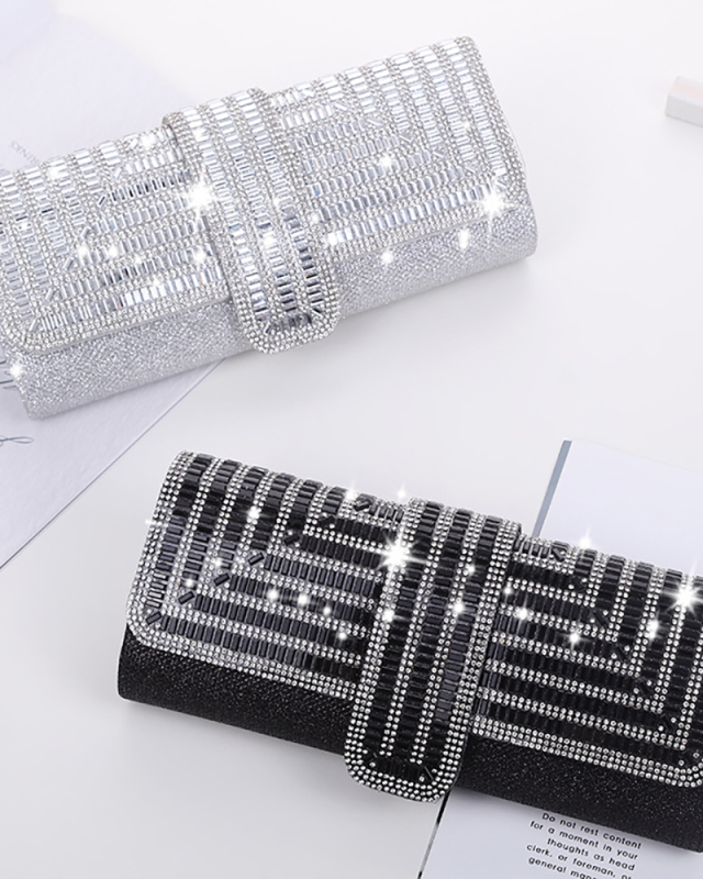 Elegant Shining Evening Party Purse&Bags Silver Black