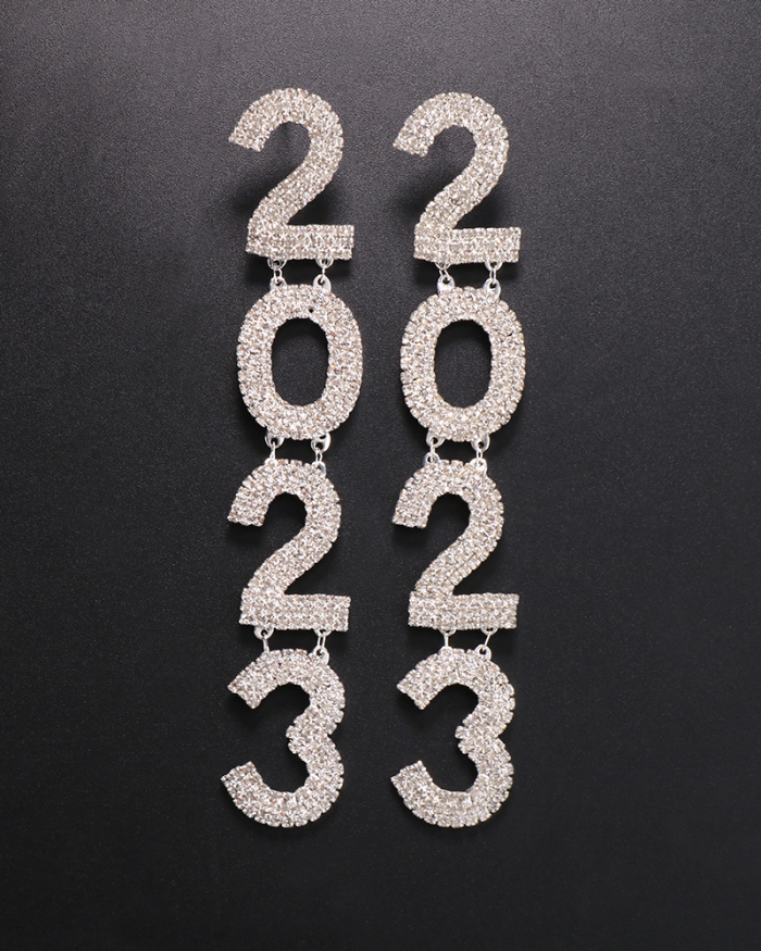 2023 Street Style Diamond Fashion Earring Gold Silver