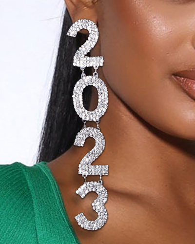 2023 Street Style Diamond Fashion Earring Gold Silver
