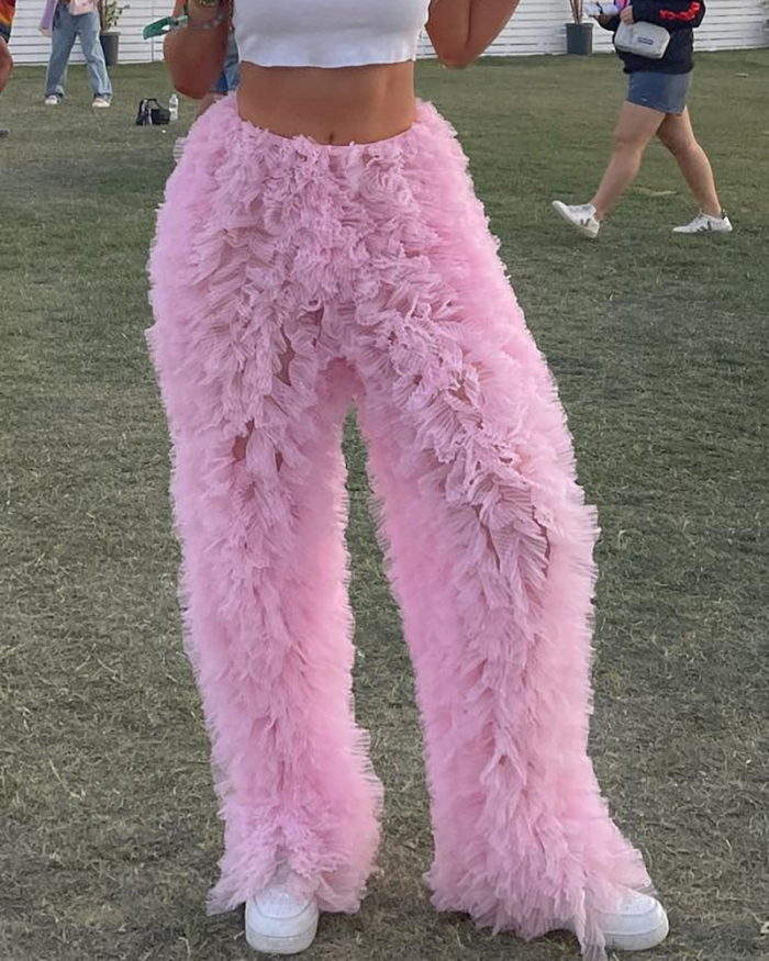 Women Bloom Low Waist Fashion Pants Pink XS-L