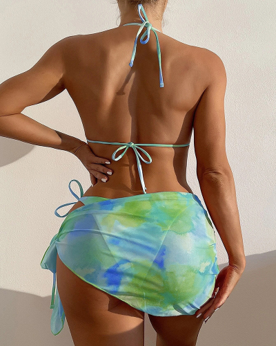 2023 Tie Dye Printed Hot 3 Piece Set Swimwear