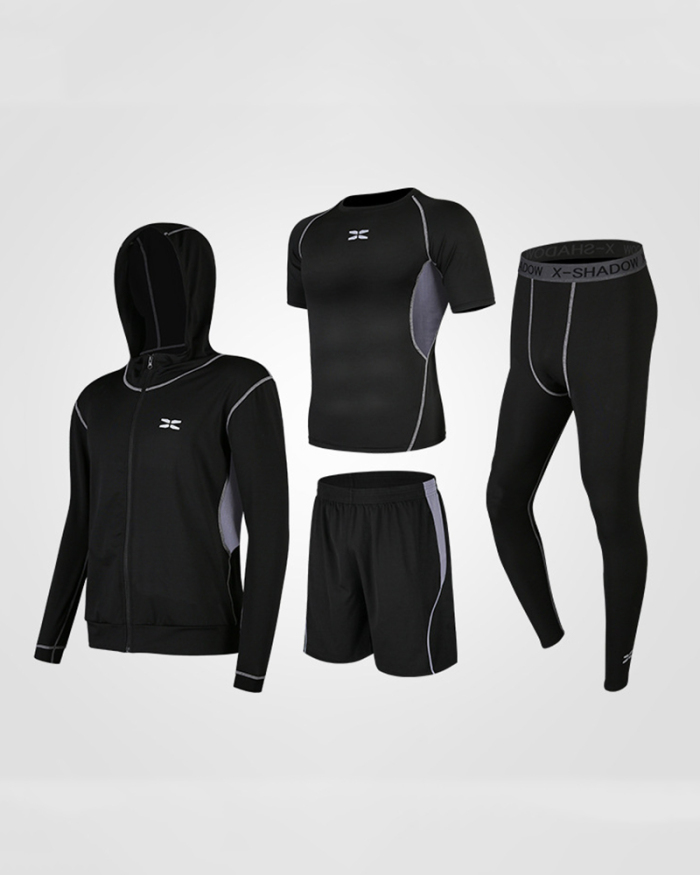 Mens Patchwork Casual Running Sports Training Sports Suits Active Wear S-3XL