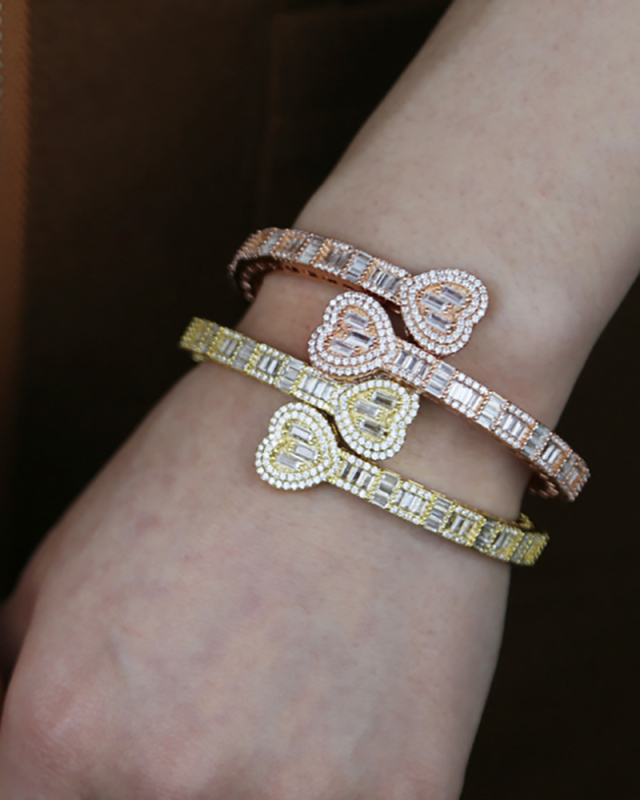 Hip Pop Diamond Heart Charm