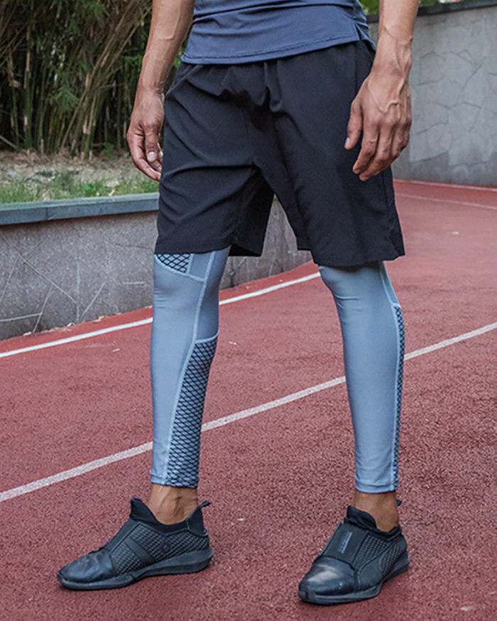 Fitness Men's Pants Elastic Quick Dry Compression Leggings Men's Outdoor Basketball Training Leggings