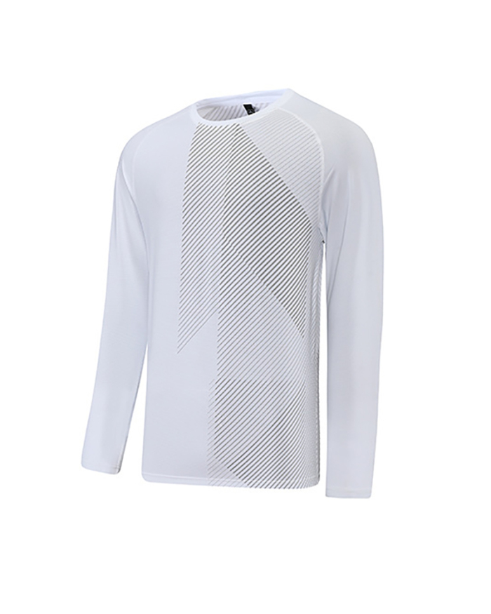 Men's Spring Autumn Outside Wear O Neck Long Sleeve Sports T-shirt Black White Gray Green M-3XL