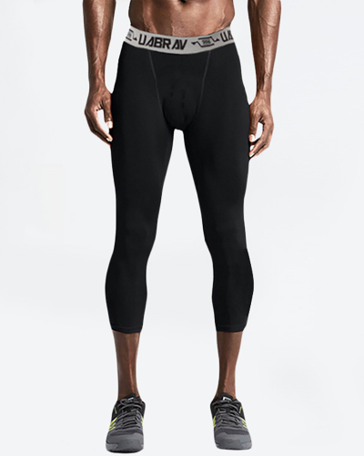 Men's Sports Running Training Basketballs Leggings Pants Black White S-2XL