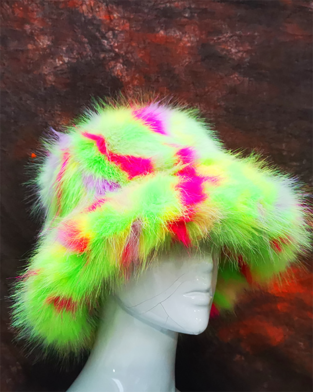 Fashion Colorful Rainbow Warm Winter Bucket Hat