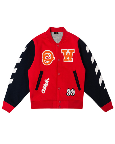 Kids Long Sleeve Fashion Baseball Jacket Red Black Orange 110-160cm