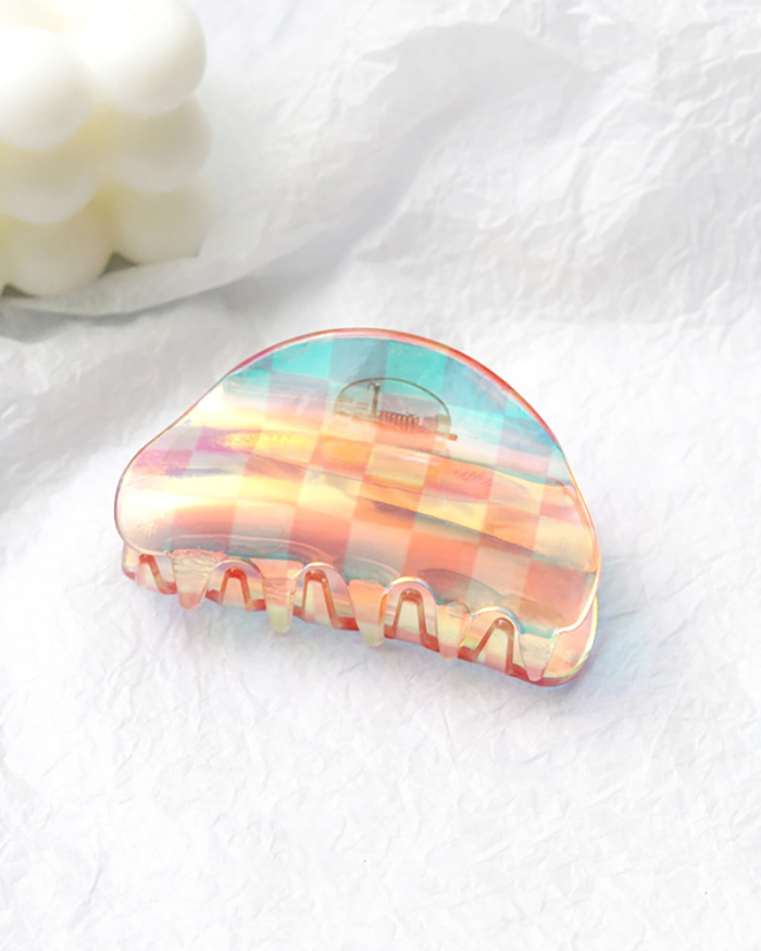 Women Girls Colorful Checkerboard Small Claw Hair Clip