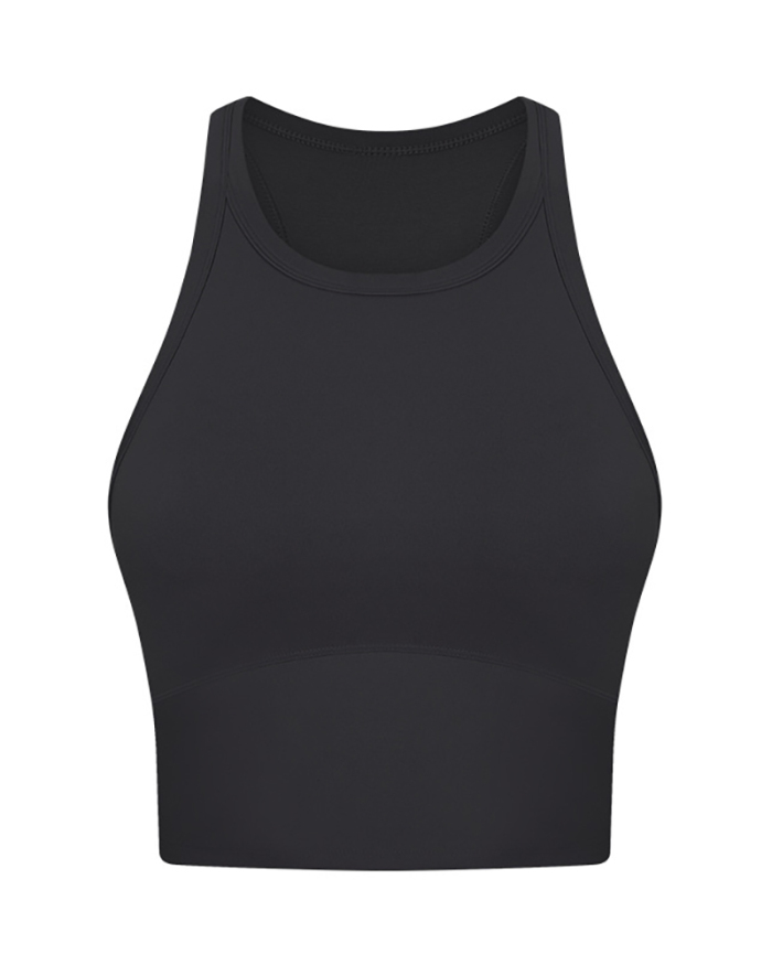 High O Neck Sleeveless Protect Slim Women Sports Vest 4-12