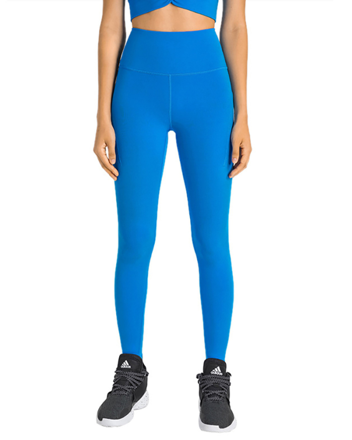 Women High Waist Solid Color Pocket Sports Running Pants Yoga Bottoms 4-12