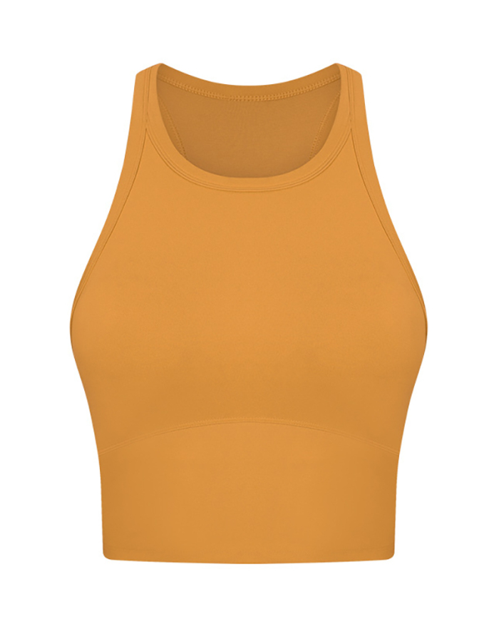 High O Neck Sleeveless Protect Slim Women Sports Vest 4-12