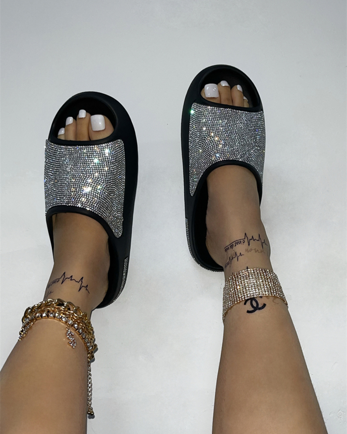 Women Comfort Fashion Sequin Slides Sandals