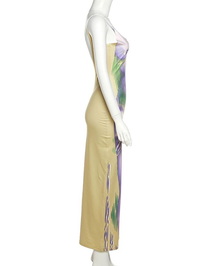 3D Printed Women Summer Maxi Long Dress S-L