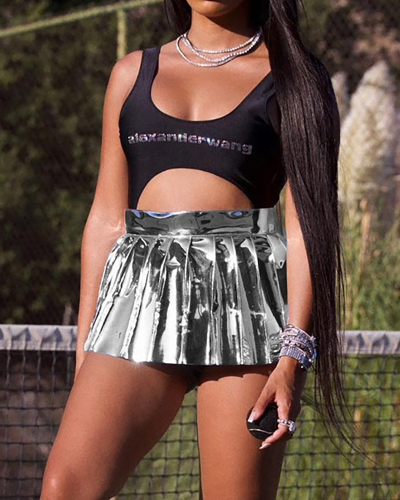 PU Fashion Cute Mini Skirt S--XL