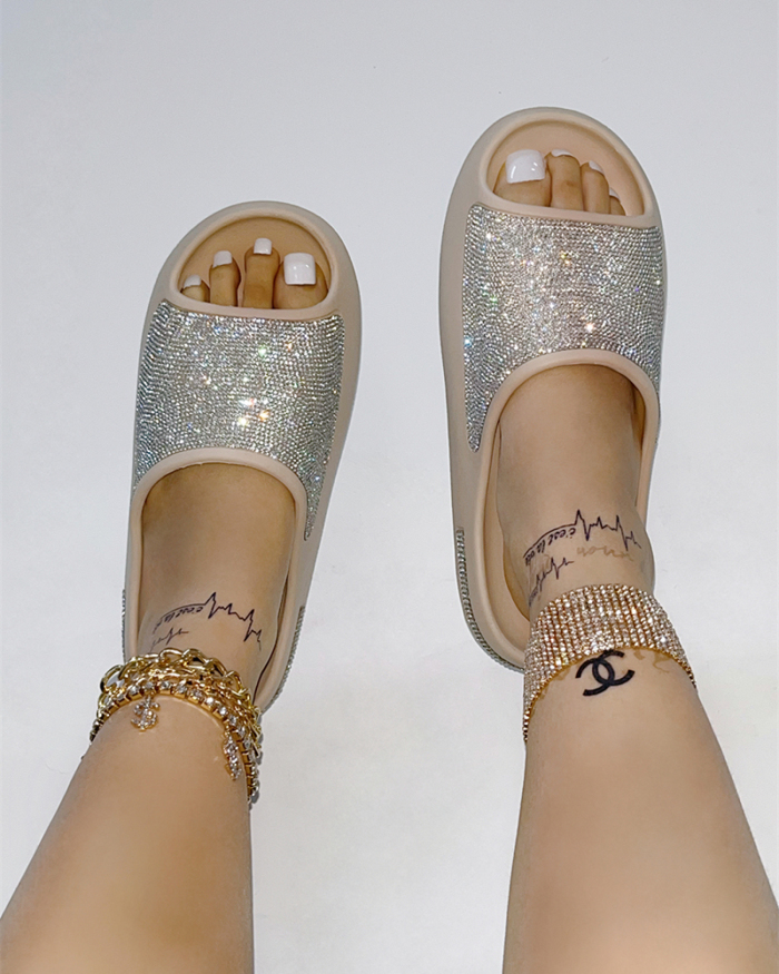 Women Comfort Fashion Sequin Slides Sandals