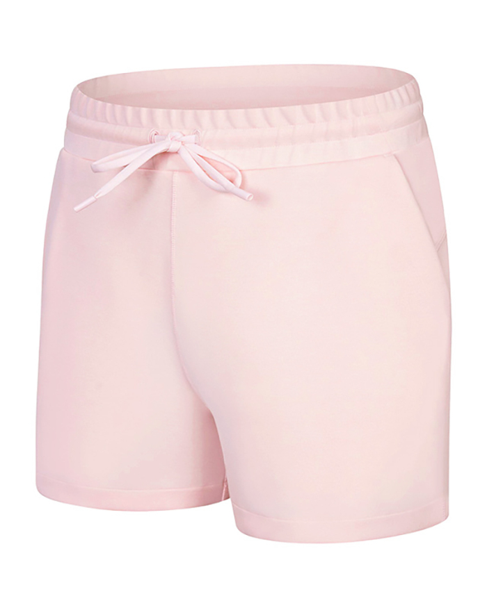 Women Drawstring Activewear Causal Pocket Sports Shorts Black Green White Pink Army Green 4-12