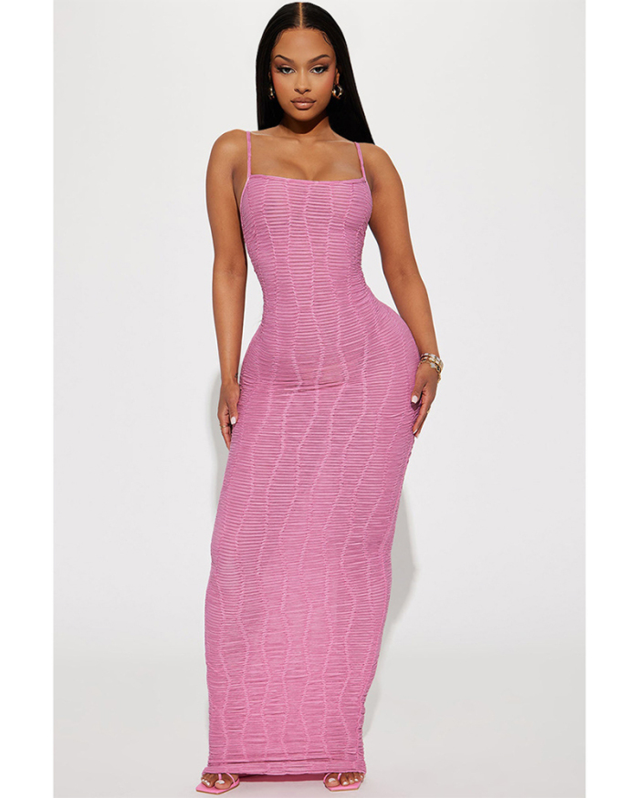 Sleeveless Women Wholesale Knitted Long Dress XS-XL